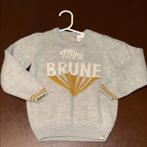 Blume Light grey  'Mini BRUNE' Knit Sweater with Mustard Accents